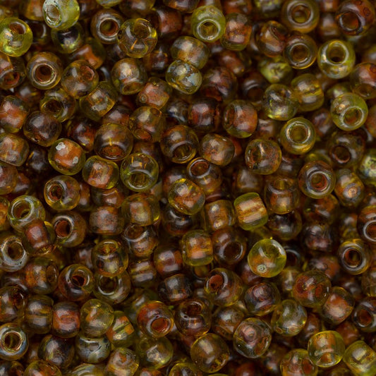 Perles de rocaille Toho 11/0 # Y315F Picasso vert citron givré transparent flacon de 8 à 9 g