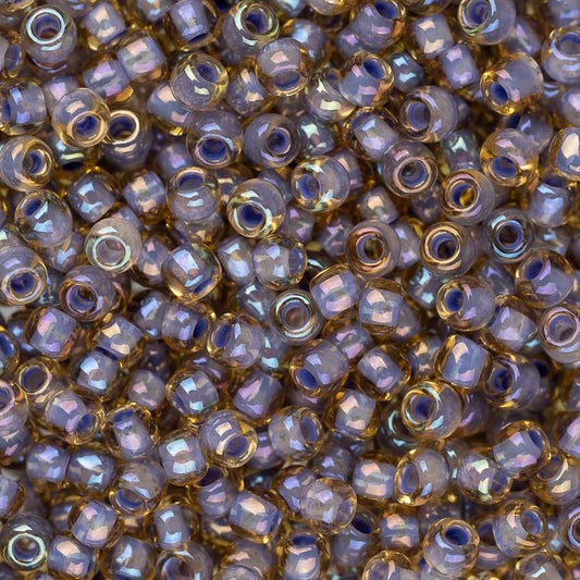11/0 perles de rocaille Toho #926 topaze claire doublée de lavande flacon de 8 à 9 g