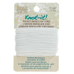 Knot It Waxed Brazilian Cord 1mm Extra White 15yd Card