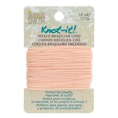 Knot It Waxed Brazilian Cord 1mm Light Pink 15yd Card