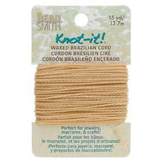 Knot It Waxed Brazilian Cord 1mm Natural 15yd Card