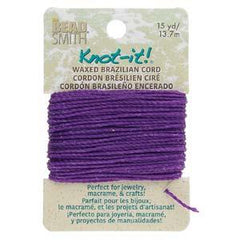 Knot It Waxed Brazilian Cord 1mm Neon Purple 15yd Card
