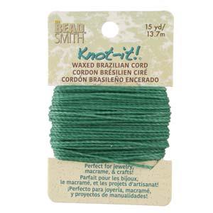 Knot It Cordon brésilien ciré 1 mm Bleu sarcelle 15 m