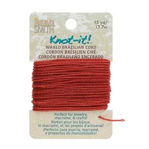 Knot It Cordon Brésilien Ciré 1mm Terre Cuite 15yd Carte
