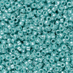 15/0 Toho Seed Beads #132 Opaque Lustered Turquoise 8-9g Vial