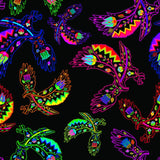 Neon Floral Eagles 100% Cotton - Price Per Half Yard