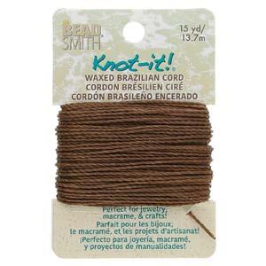 Knot It Cordon Brésilien Ciré 1mm Marron 15yd Carte