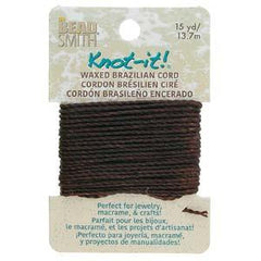 Knot It Waxed Brazilian Cord 1mm Chocolate 15yd Card