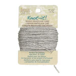 Knot It Cordon brésilien ciré 1 mm Argent métallisé Carte 15 m