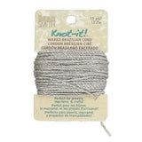 Knot It Cordon brésilien ciré 1 mm Argent métallisé Carte 15 m