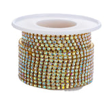 Métal 2mm Or AB Strass Bande 10yd/pk
