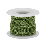 Bande de strass en péridot de 2 mm en métal 10yd/pk