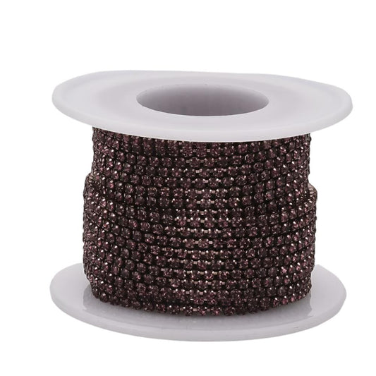 Métal 2mm Light Améthyste Strass Bande 10yd/pk