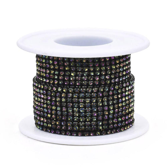 Bande de strass multicolores en métal de 2 mm 10yd/pk