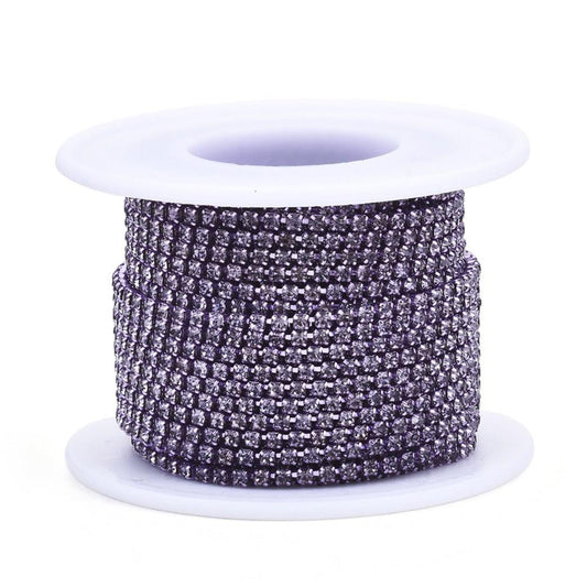 Métal 2mm Tanzanite Strass Bande 10yd/pk