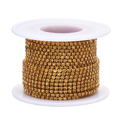 Metal 2mm Topaz Rhinestone Banding by the Yard