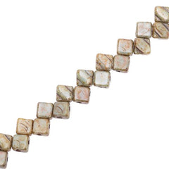 Czech Silky Beads 40/strand - Chalk Lazure Blue