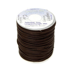 1mm Brown Leather Cord 25m
