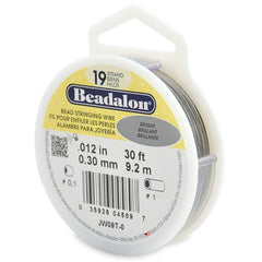 19 Strand Bead Stringing Wire, .012 Bright 30ft