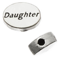 Oval 8x11mm, "Daughter" Metal Bead