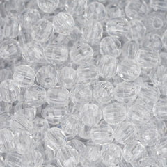 4mm Plastic Facetted Beads 1350/pk - Crystal