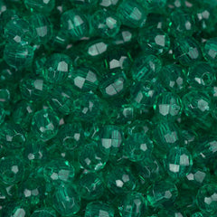 4mm Plastic Facetted Beads 1350/pk - Emerald