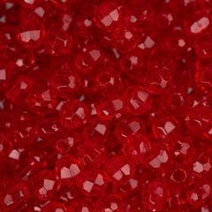 4mm Plastic Facetted Beads 1350/pk - Ruby