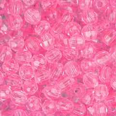 4mm Plastic Facetted Beads 1350/pk - Pink