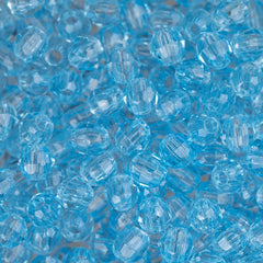 4mm Plastic Facetted Beads 1350/pk - Light Sapphire