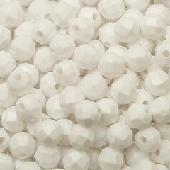 6mm Plastic Facetted Beads 1000/pk - White