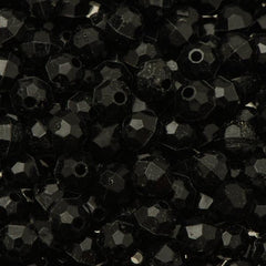 6mm Plastic Facetted Beads 1000/pk - Black