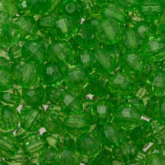 6mm Plastic Facetted Beads 1000/pk - Christmas Green