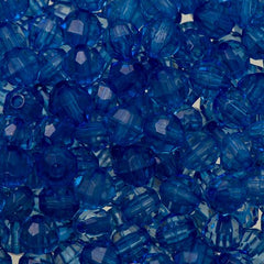 6mm Plastic Facetted Beads 1000/pk - Dark Blue