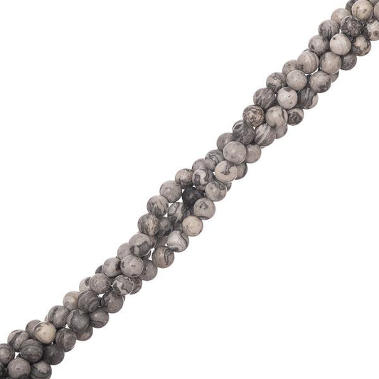 Mapstone Beads 4mm Round (Natural) 15-16" Strand