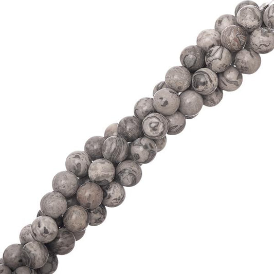 Mapstone Beads 6mm Round (Natural) 15-16" Strand