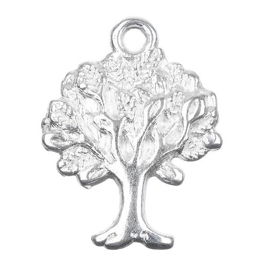 Breloque en métal arbre argenté 7/8" 5/pk