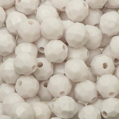8mm Plastic Facetted Beads 1000/pk - White
