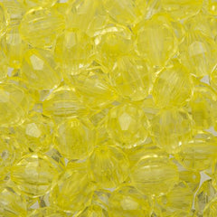 8mm Plastic Facetted Beads 1000/pk - Yellow