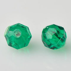 8mm Plastic Facetted Beads 1000/pk - Xmas Green