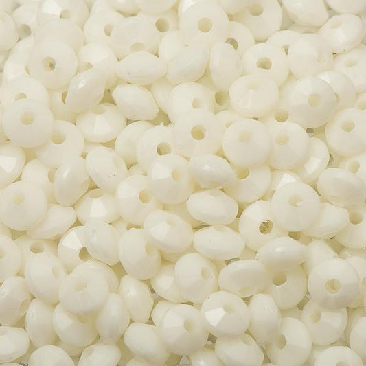 5mm Plastic Rondelle Beads 1000/pk - White