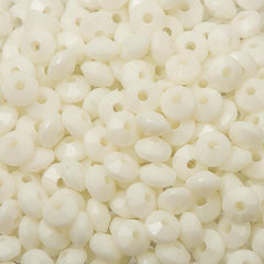 5mm Plastic Rondelle Beads 1000/pk - White