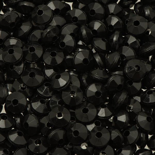 5mm Plastic Rondelle Beads 1000/pk - Black