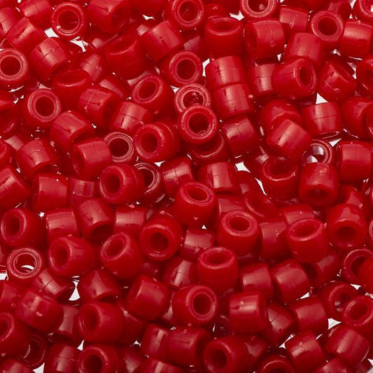 Mini Crow/Pony Beads Opaque Red 1000/pk