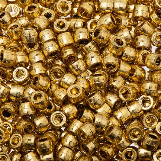 Mini Crow/Pony Beads Metallic Gold 500/pk