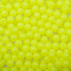 6mm Round Plastic Beads 1000/pk - Fluorescent Yellow