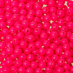 6mm Round Plastic Beads 1000/pk - Hot Pink