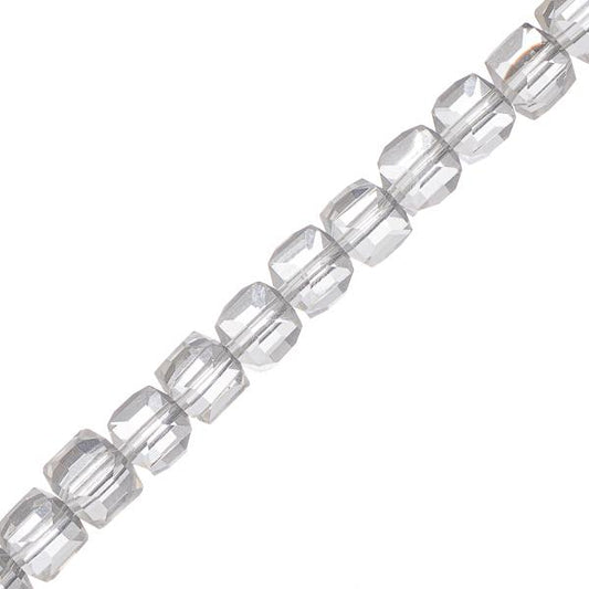 Chinese Crystal Cube 6mm Crystal 21" Strand