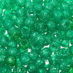 Pony Beads 100/pk - Emerald Sparkle