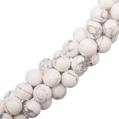 10mm Howlite White (Natural) Beads 15-16" Strand