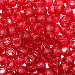 Pony Beads 100/pk - Crimson Sparkle